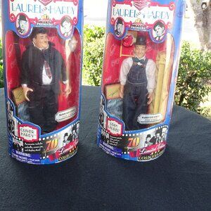 VINTAGE LAUREL AND HARDY 70TH ANNIVERSARY DOLLS 1997 Both Dolls Laurel & Hardy